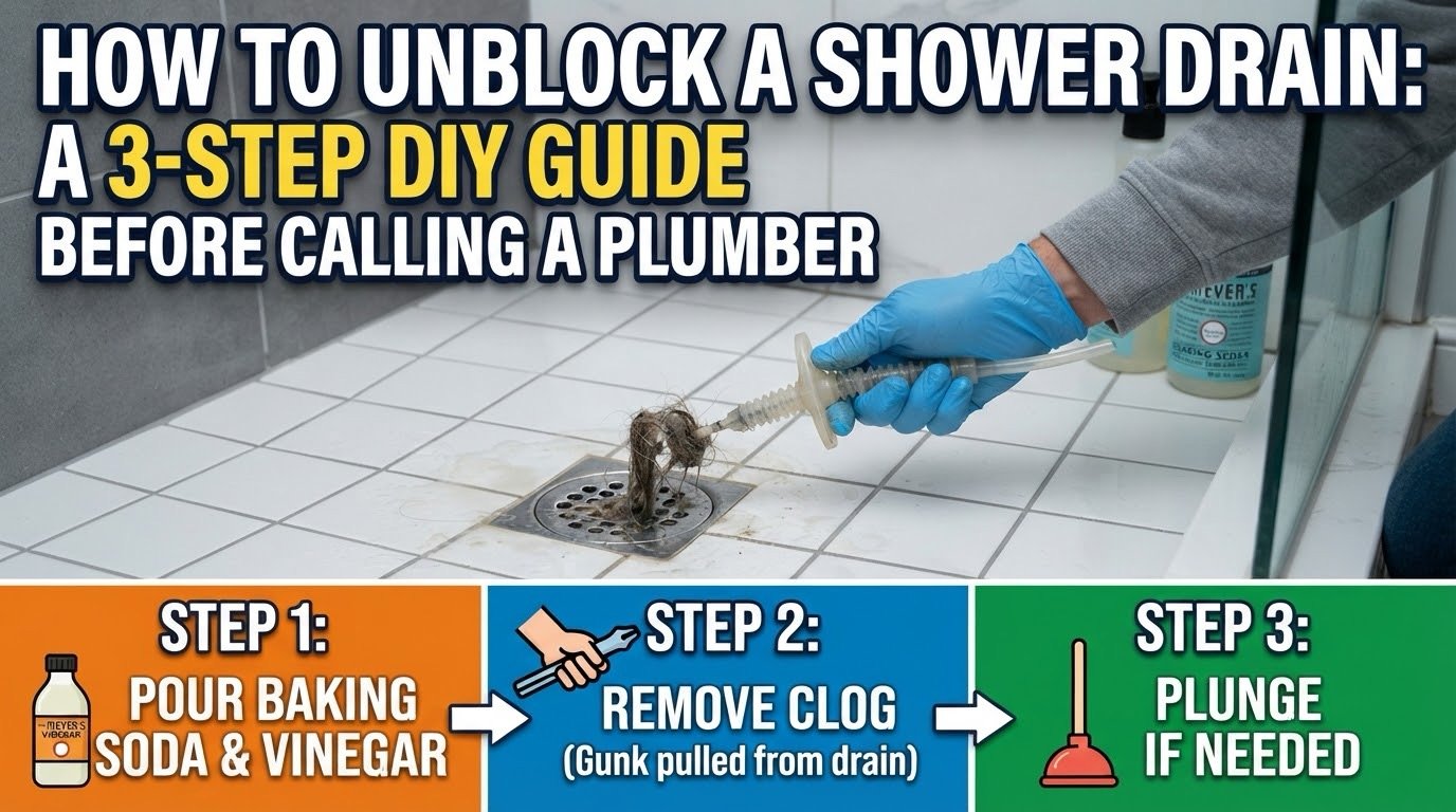 How to Unblock a Shower Drain: A 3-Step DIY Guide Before Calling a Plumber