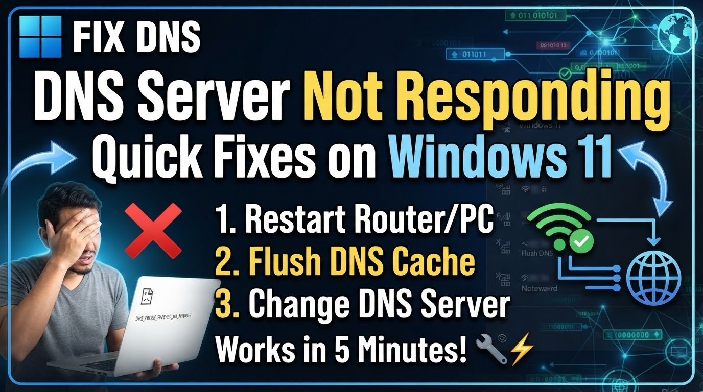 How to Fix “DNS Server Not Responding” in Windows 11 (Quick Fixes)